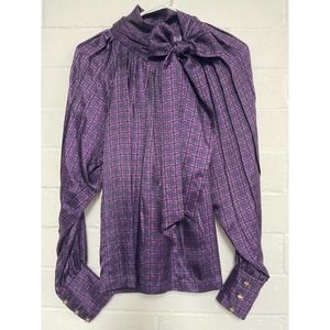 Banana Republic Women's Tie Neck/Bow Blouse in Purple | Size S